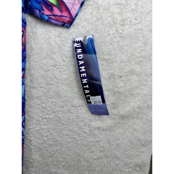 Fundamentally Cotton Women's V Neck Scrub Top Size Small Bright Floral Design - Picture 3 of 7